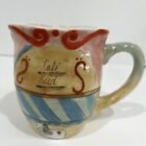 Hand-Painted Colorful Coffee Mug - Unique Cafe Stud Design - One of a Kind